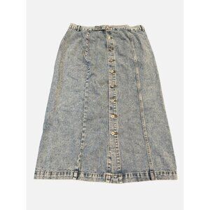 Denim Women's Button Front Long Jean Skirt Blue Size 3XL NEW Without Tags